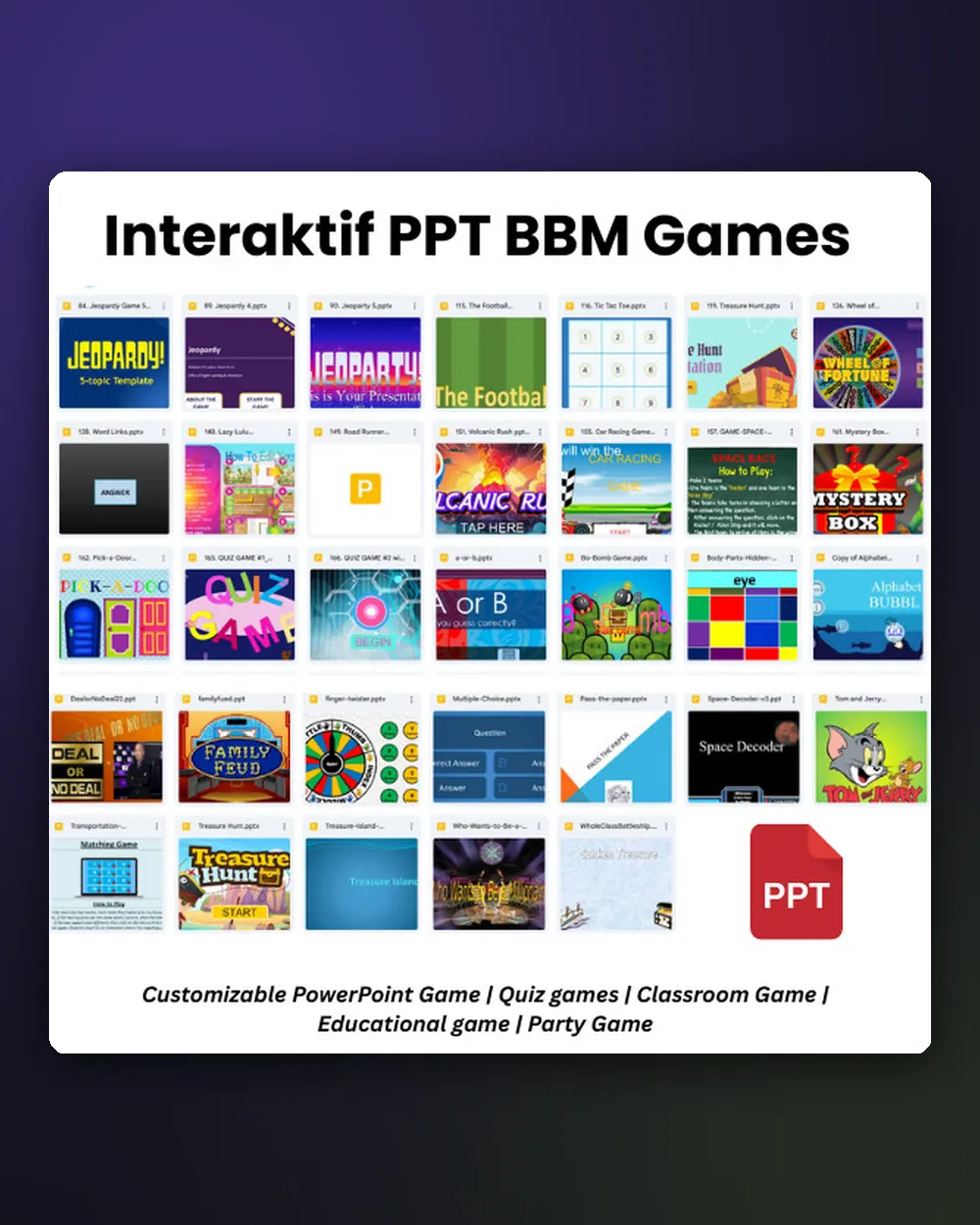 Interaktif PPT BBM Games: Jeopardy, Wheel of Fortune, Treasure Hunt dan banyak lagi