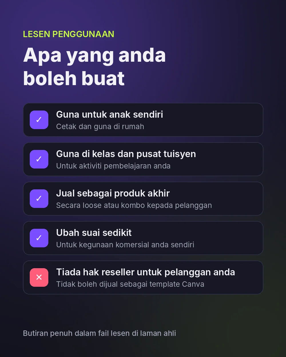 Lesen penggunaan: apa yang anda boleh dan tidak boleh buat